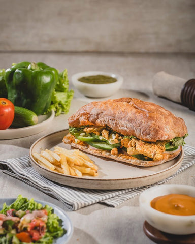 Morracan Chermoula Chicken sandwich with Harrisa