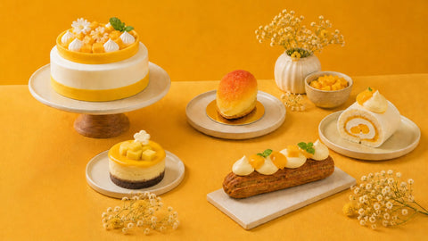 Celebrate summer bliss with creamy handcrafted mango cakes.