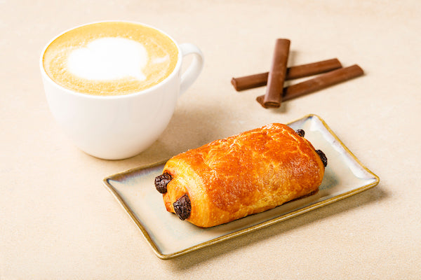 Chocolate Croissant and Cappuccino