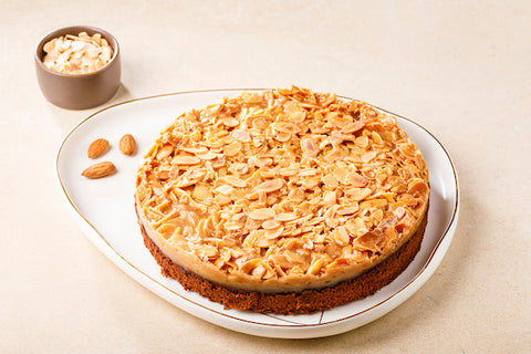 Glazed Almond cake with hot/cold coffee